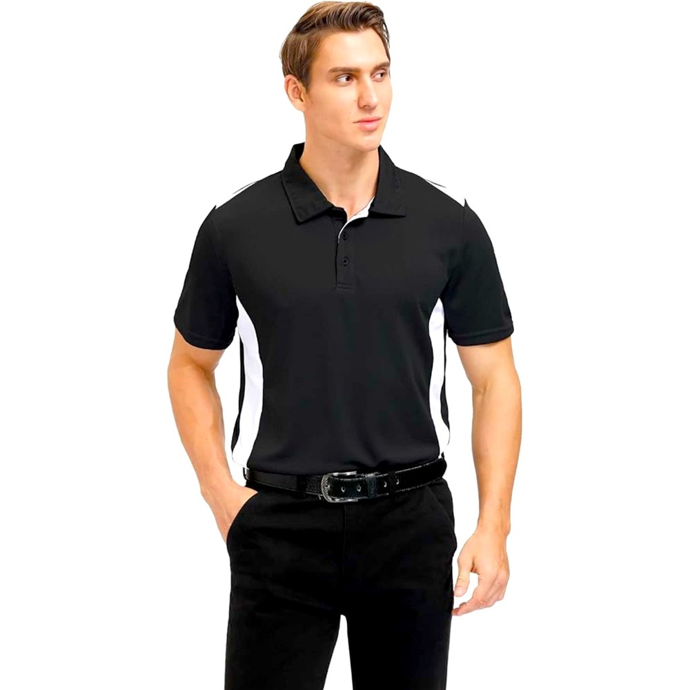 Moheen Black and White Men's Big & Tall Polo Golf Shirt NWT